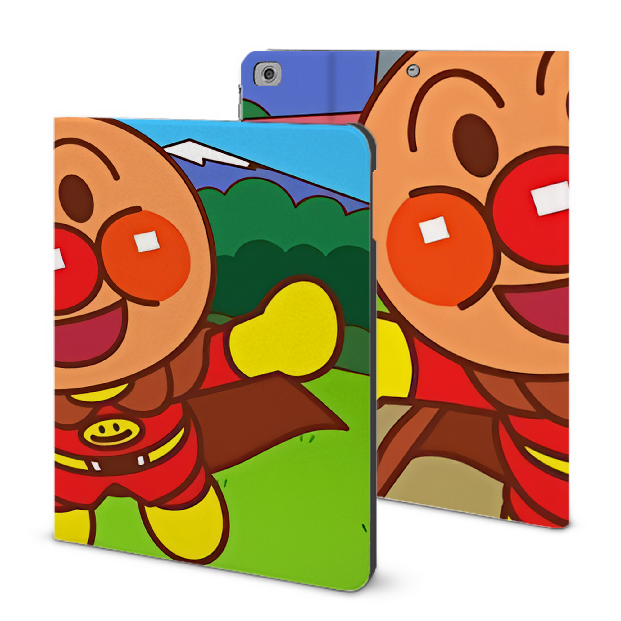 （画像用） アンパンマン Anpanman IPad ケース ブック型 PUレザー TPU 耐衝撃 軽量 薄型 ペン収納なし 全面保護 IPad 各モデル対応